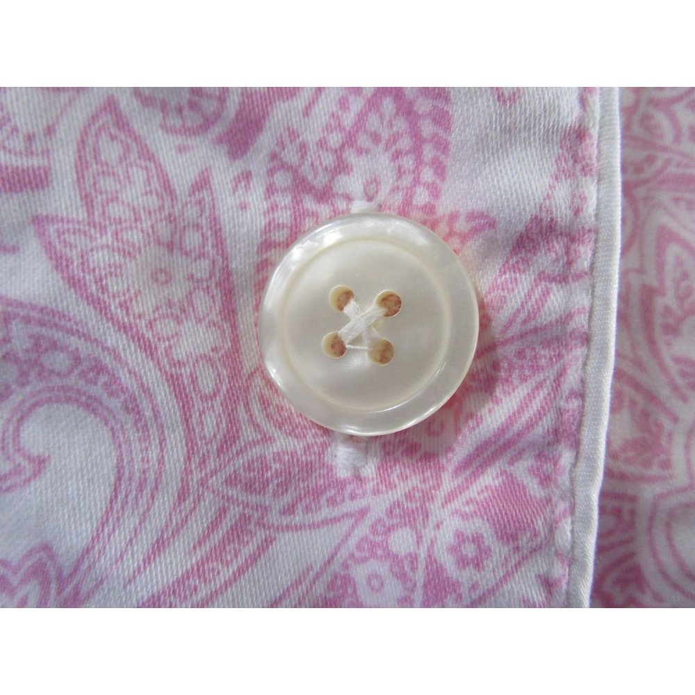 Lauren Ralph Lauren Pink Paisley Menswear Button Up Nightshirt Ladies L EUC - Picture 9 of 16